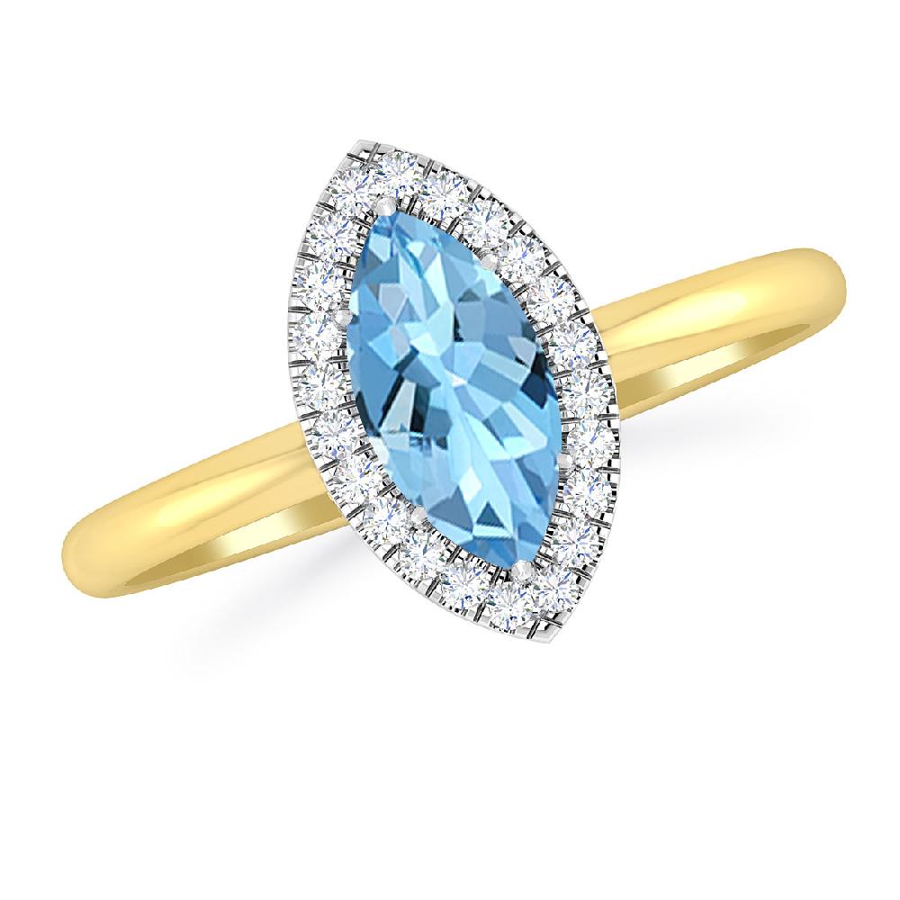 Yellow Gold - Aquamarine