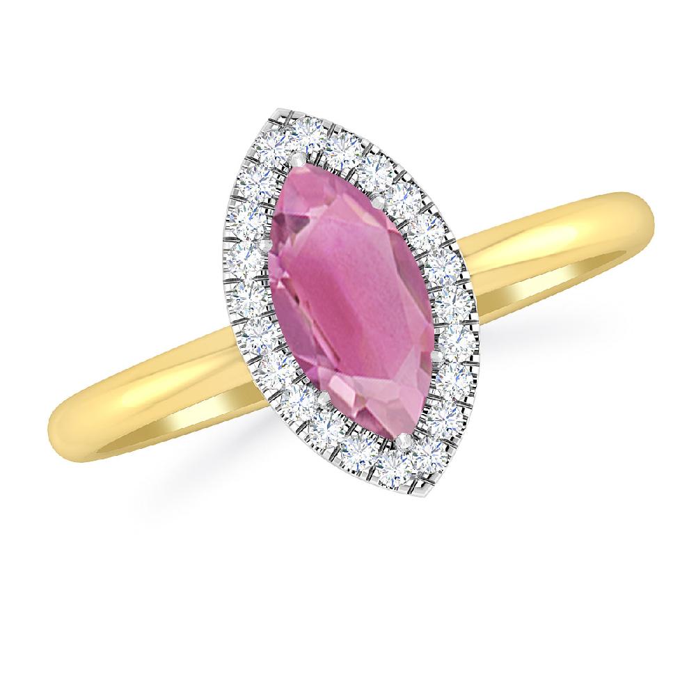 Yellow Gold - Pink Tourmaline