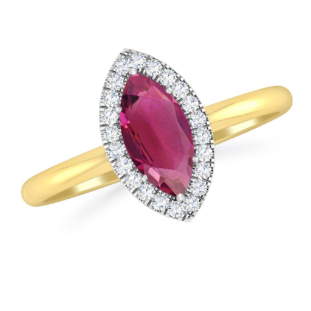 Yellow Gold - Pink Tourmaline