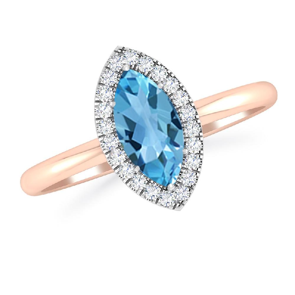 Rose Gold - Blue Topaz