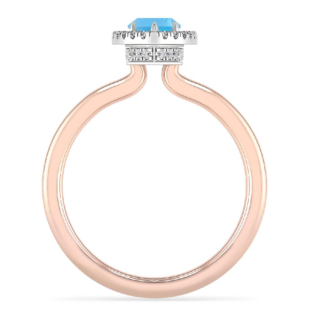 Rose Gold - Blue Topaz