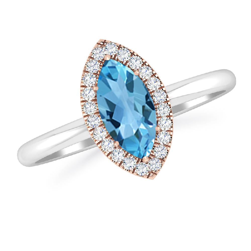 White Gold - Blue Topaz