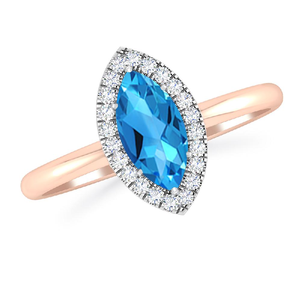 Rose Gold - Blue Topaz