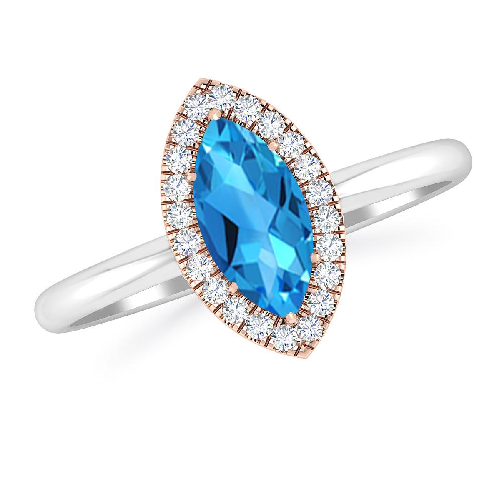 White Gold - Blue Topaz