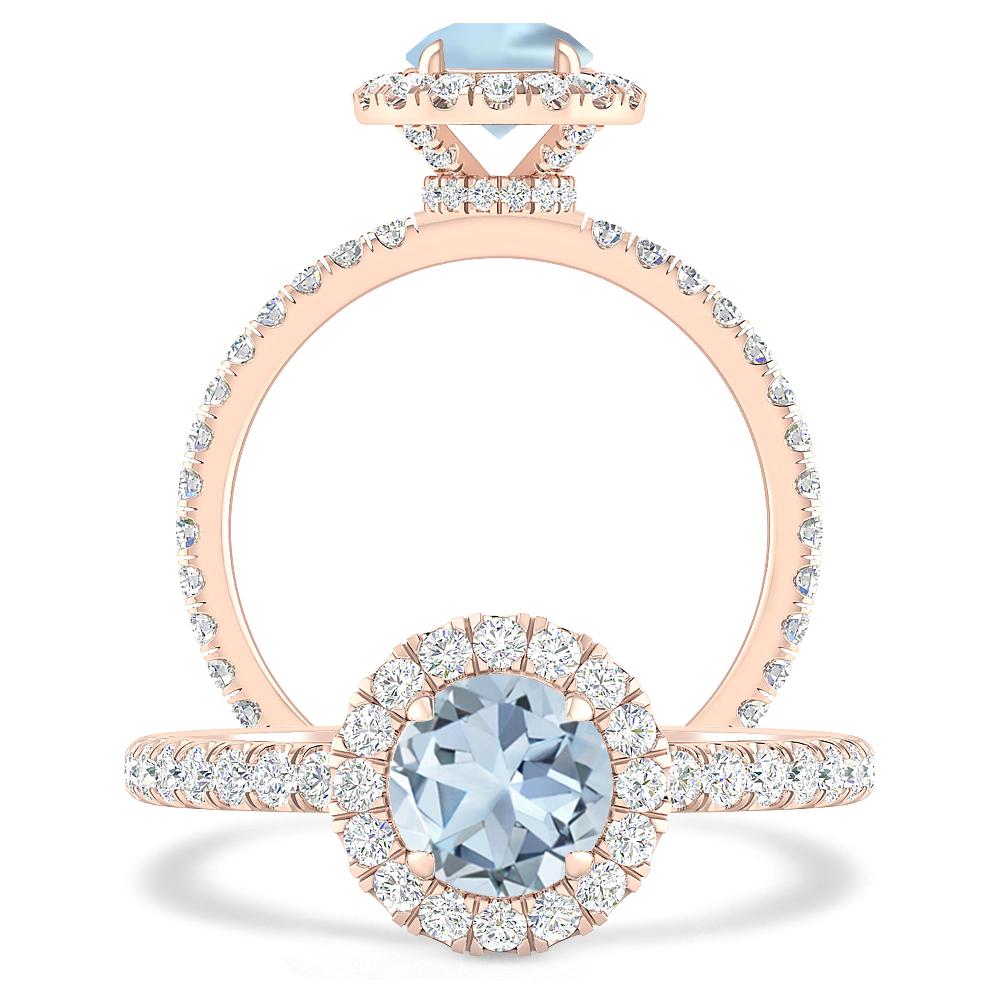 Rose Gold - Aquamarine