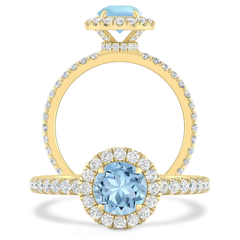 Yellow Gold - Aquamarine