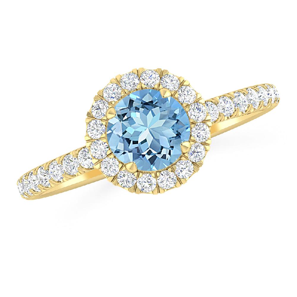 Yellow Gold - Aquamarine