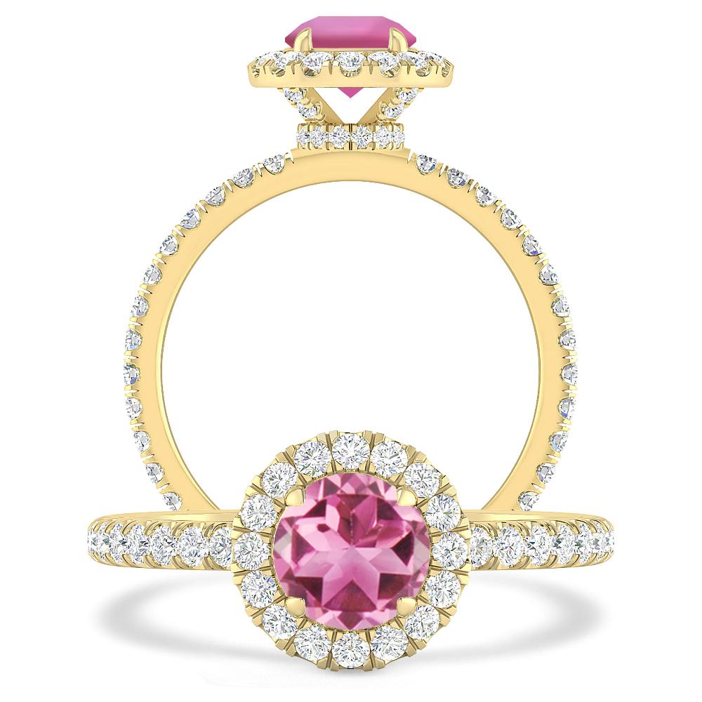 Yellow Gold - Pink Tourmaline