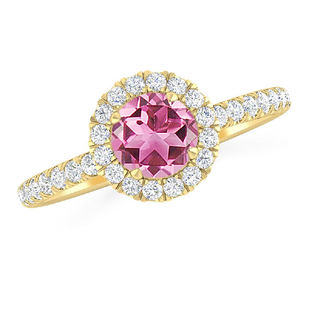 Yellow Gold - Pink Tourmaline