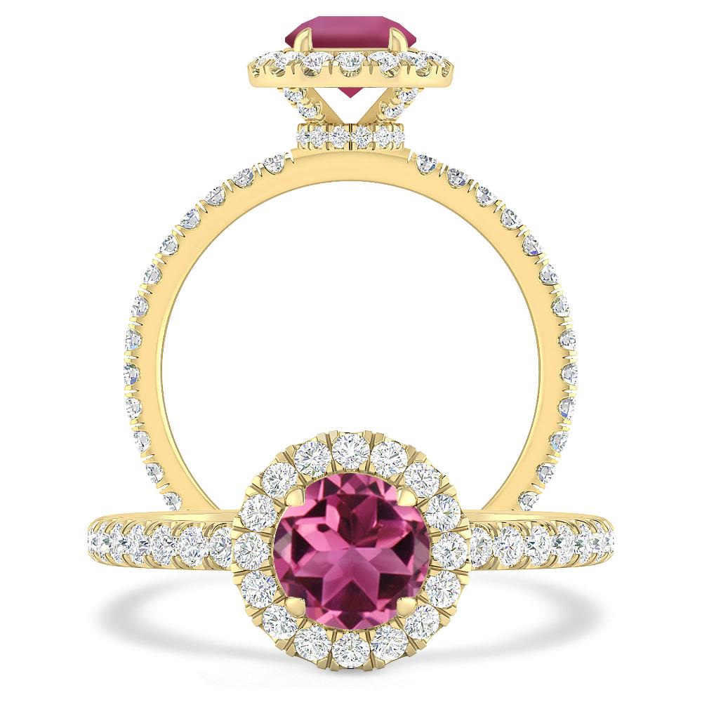 Yellow Gold - Pink Tourmaline