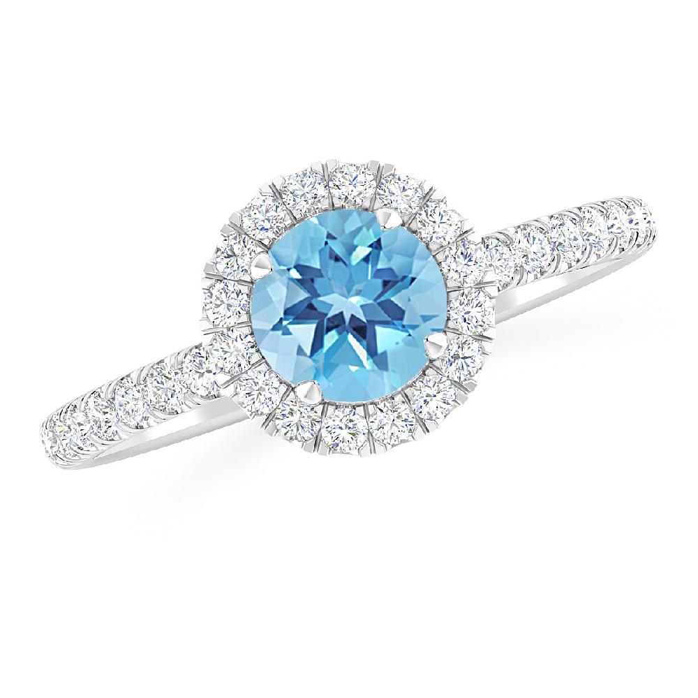 White Gold - Blue Topaz