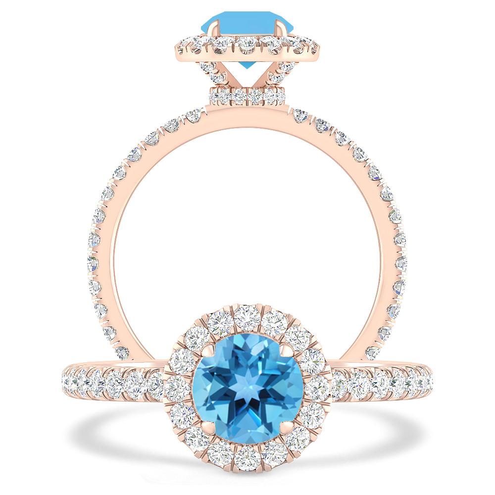 Rose Gold - Blue Topaz