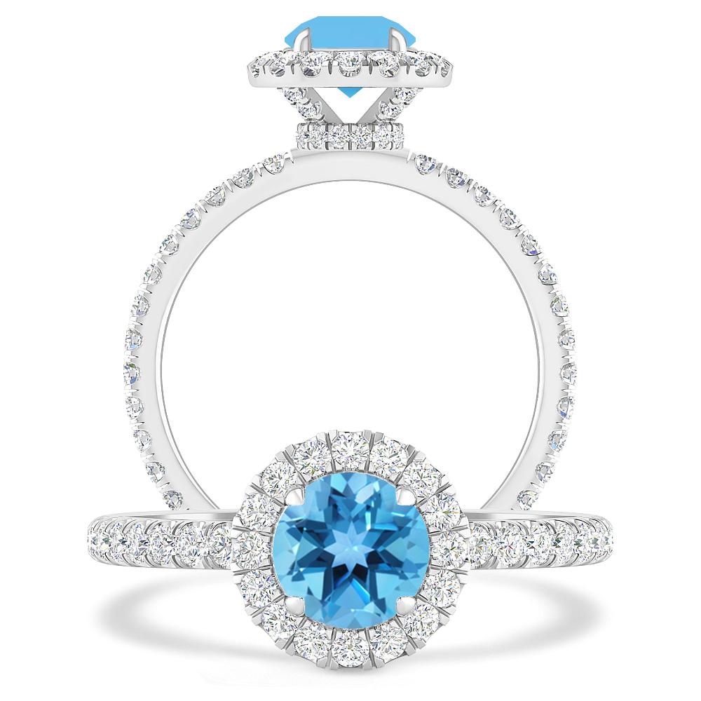 White Gold - Blue Topaz