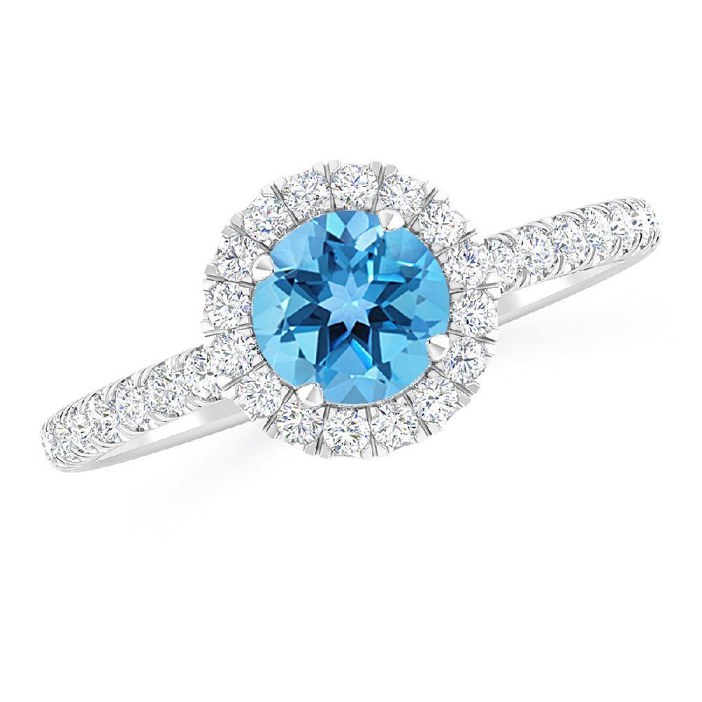 White Gold - Blue Topaz