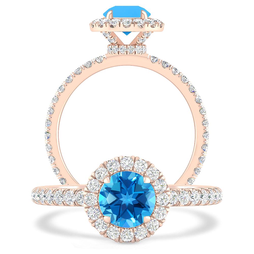 Rose Gold - Blue Topaz