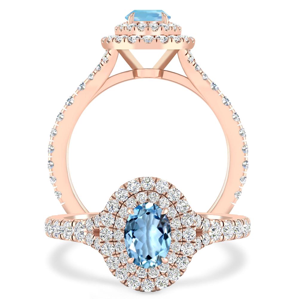 Rose Gold - Aquamarine