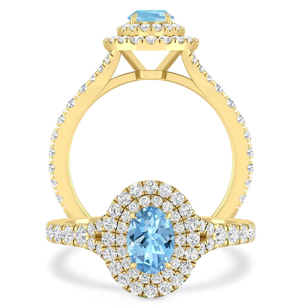 Yellow Gold - Aquamarine