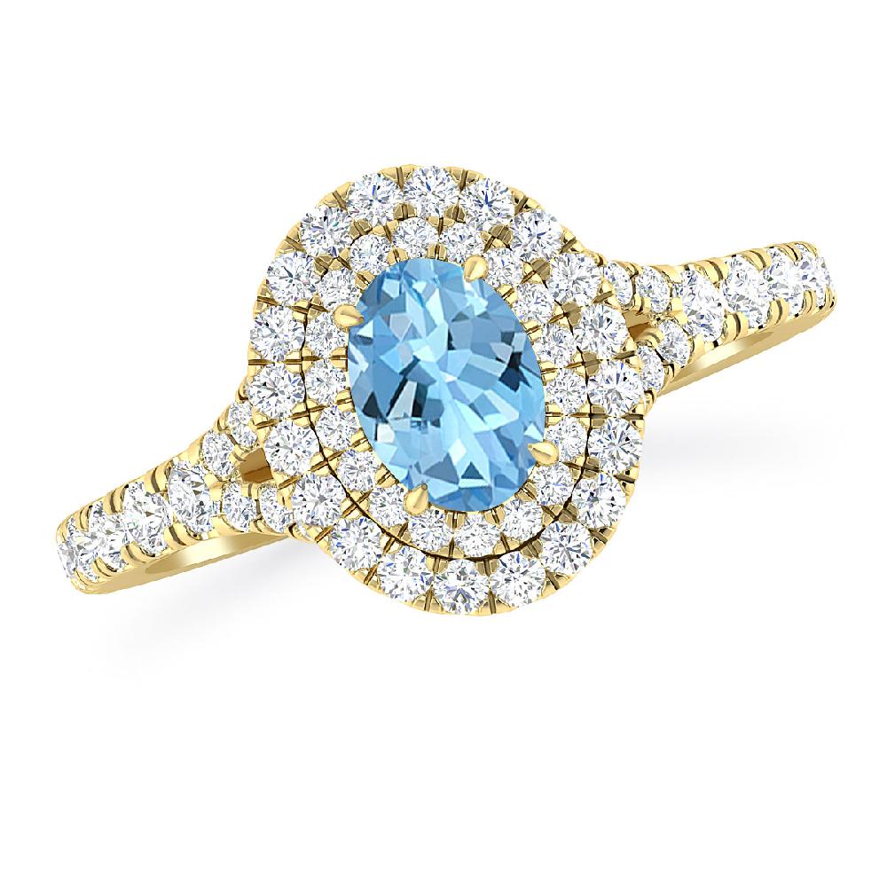 Yellow Gold - Aquamarine