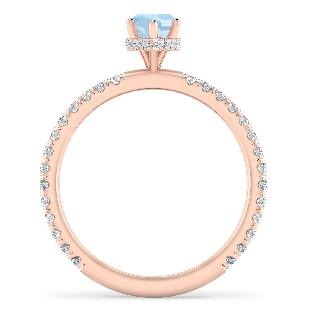 Rose Gold - Aquamarine