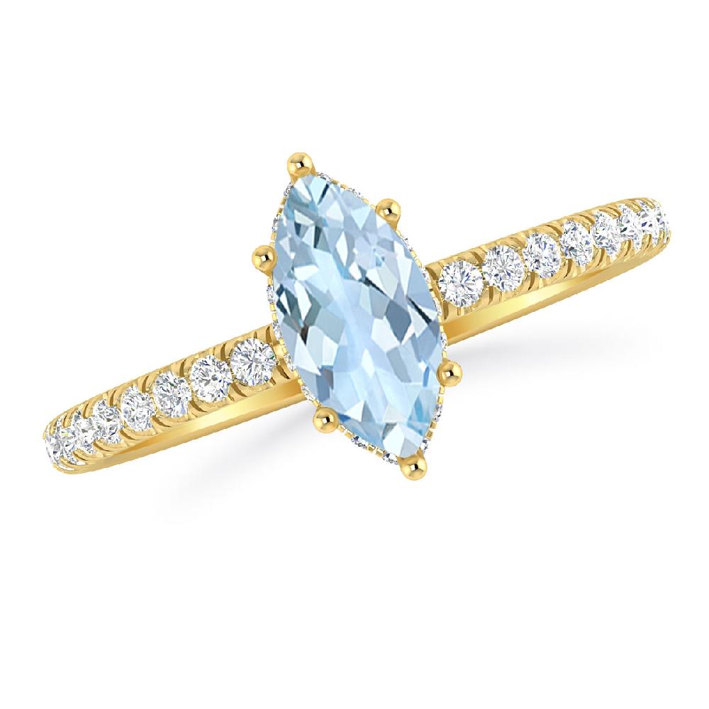 Yellow Gold - Aquamarine