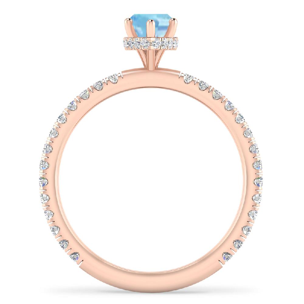 Rose Gold - Aquamarine