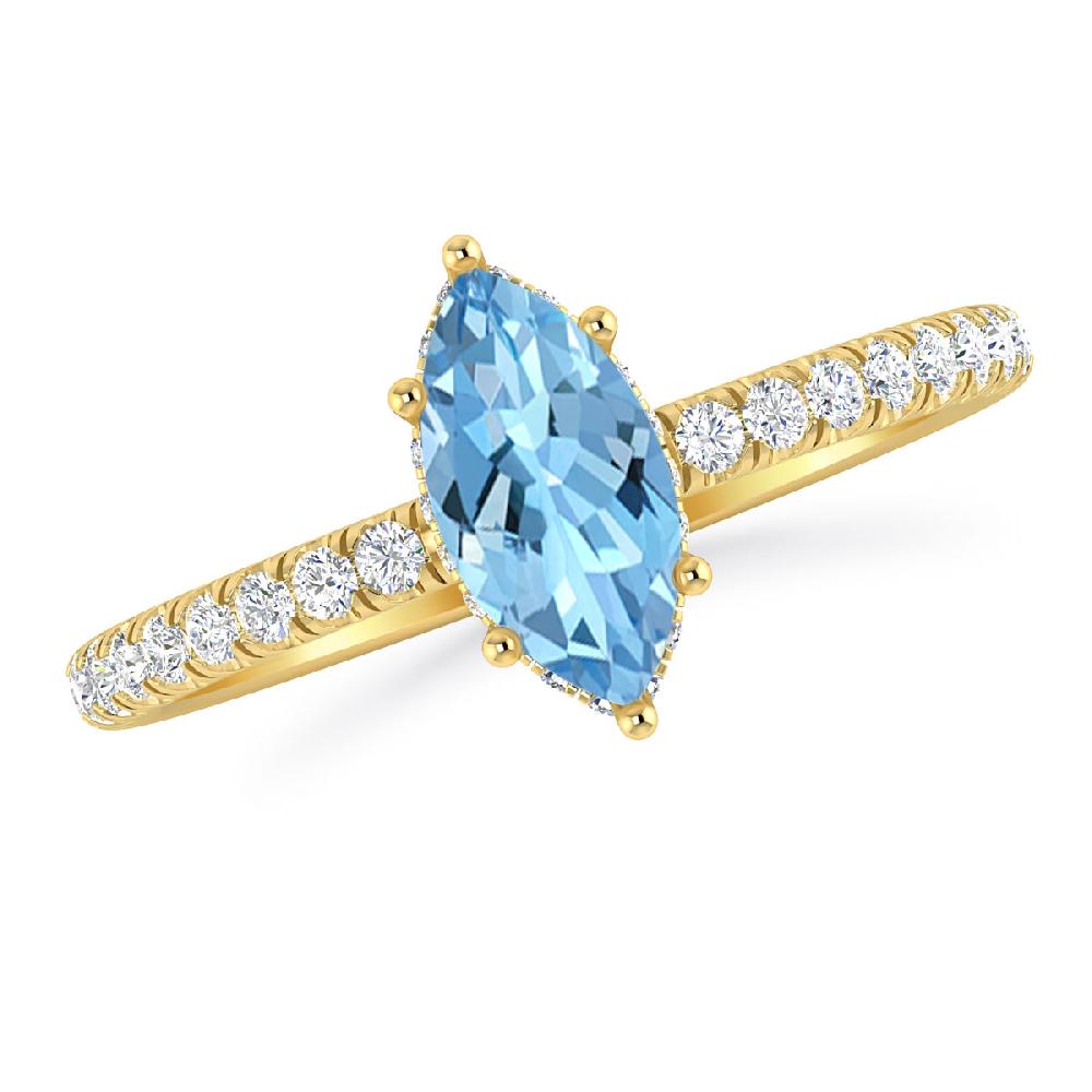 Yellow Gold - Aquamarine