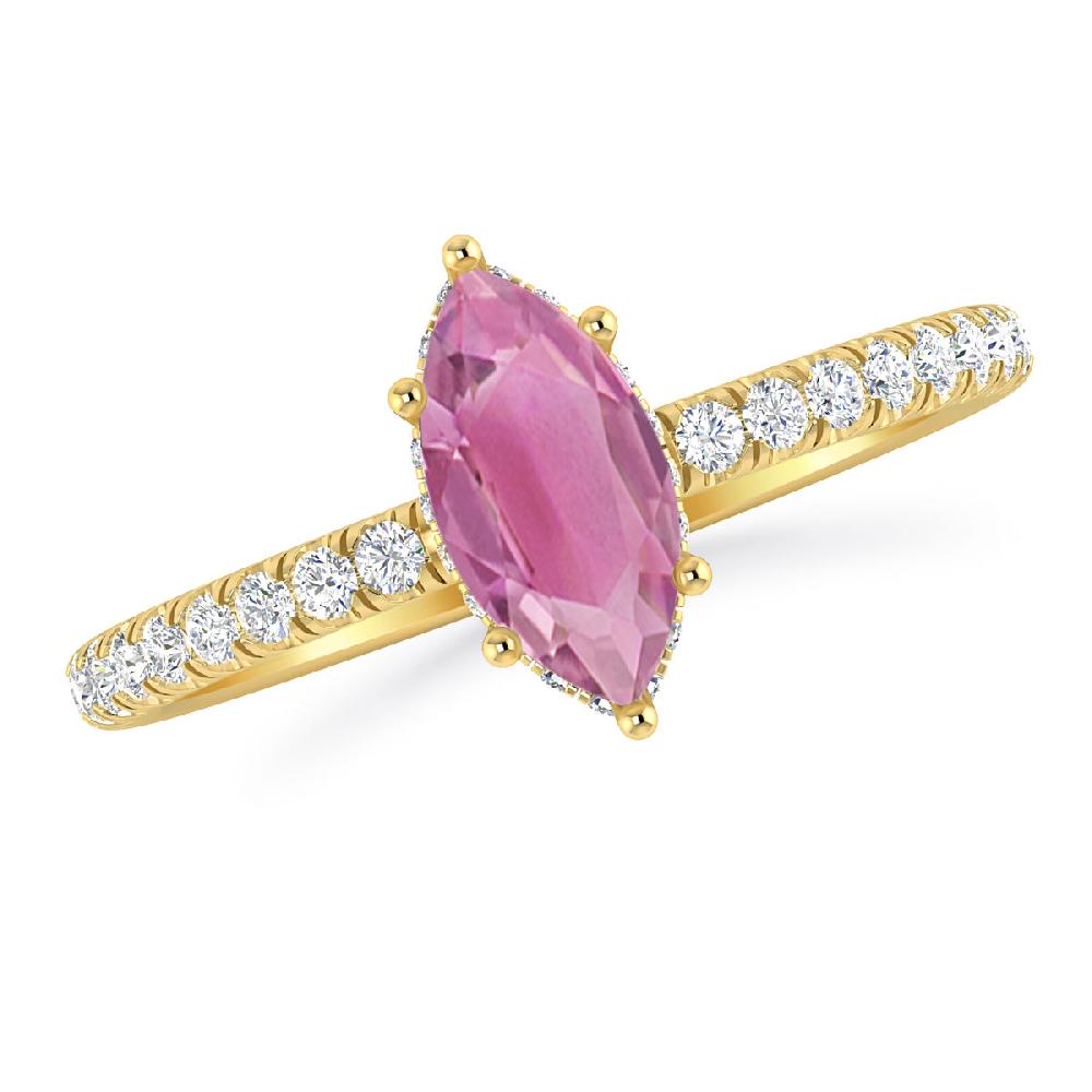 Yellow Gold - Pink Tourmaline