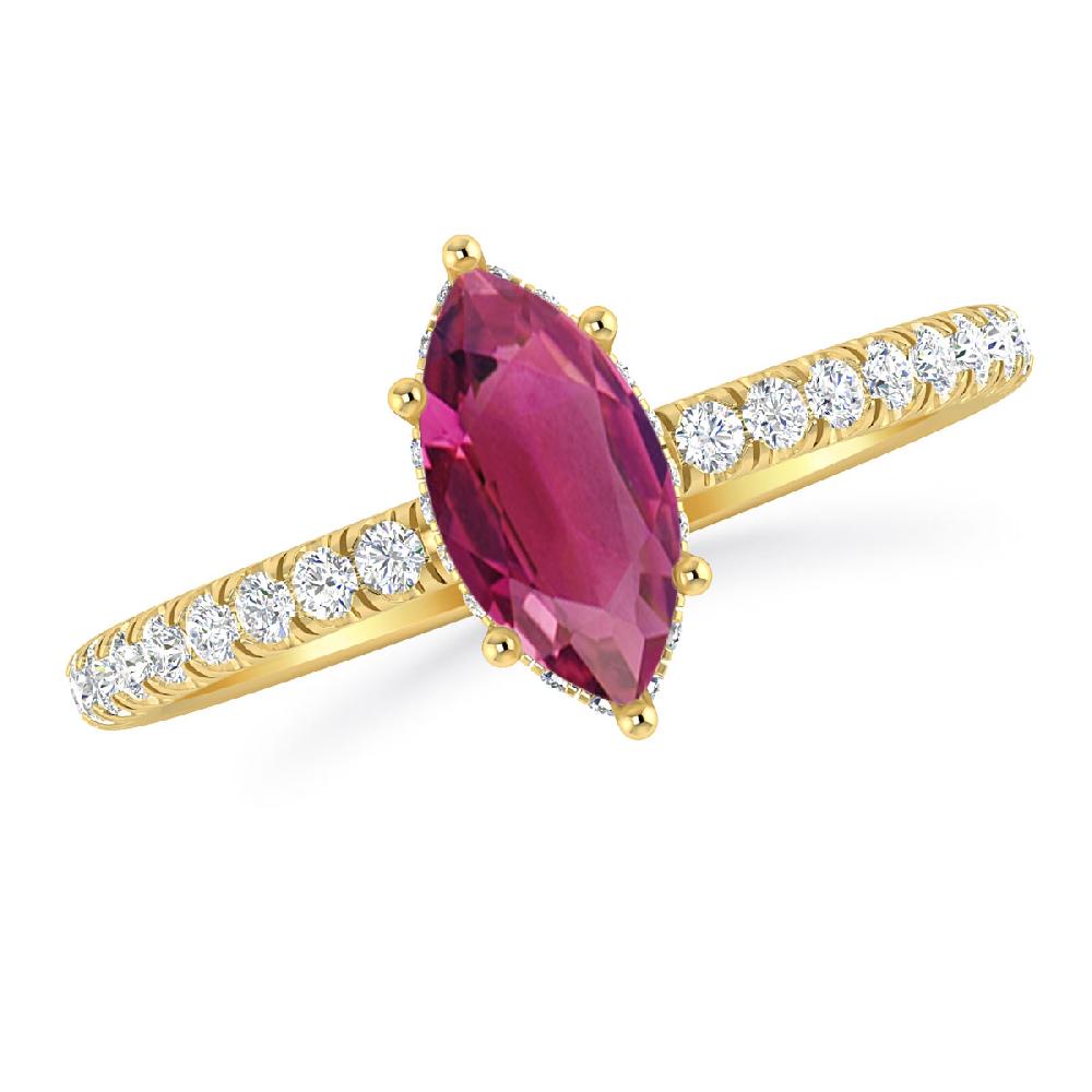 Yellow Gold - Pink Tourmaline