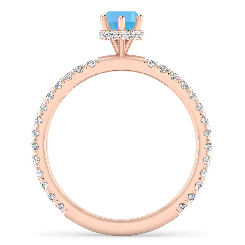 Rose Gold - Blue Topaz