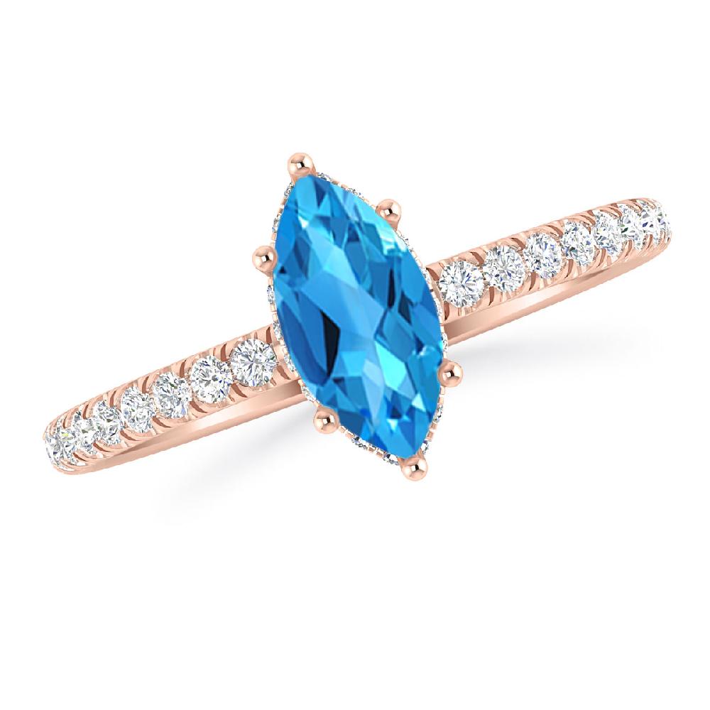 Rose Gold - Blue Topaz