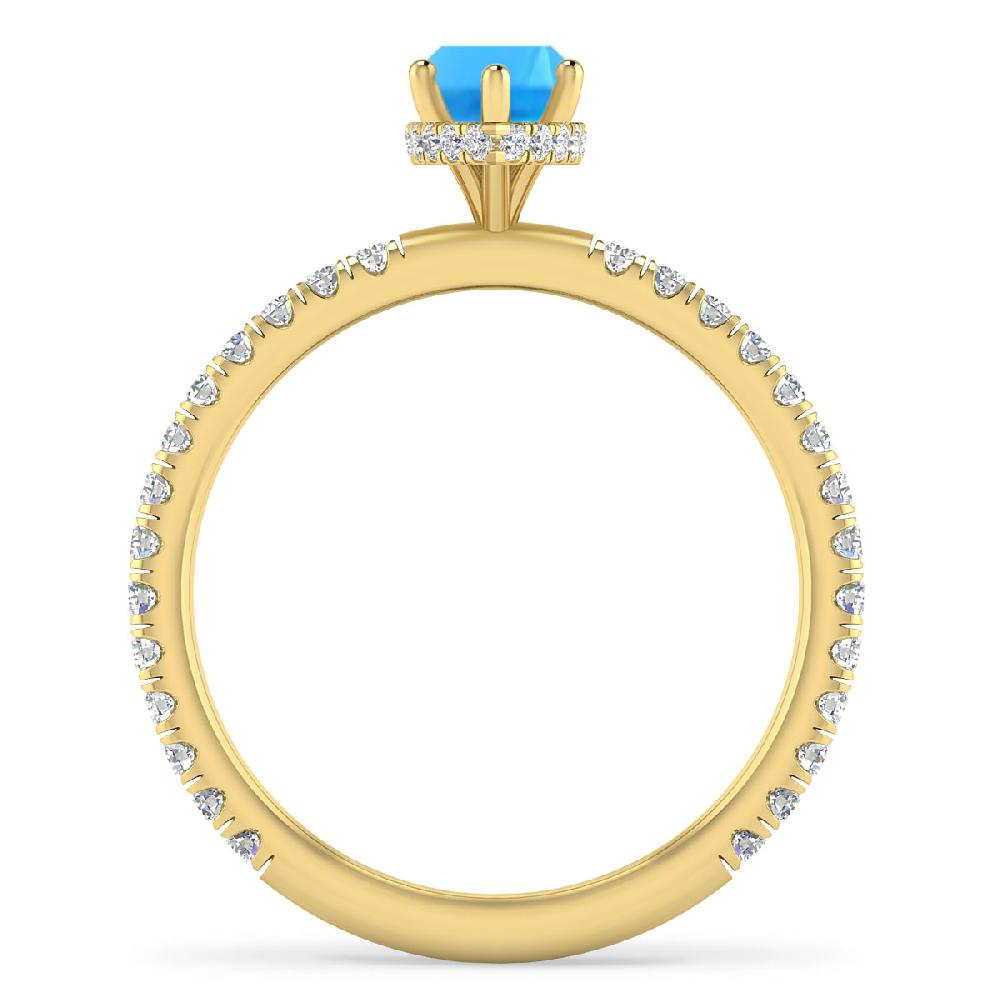 Yellow Gold - Blue Topaz