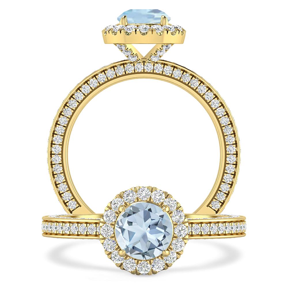 Yellow Gold - Aquamarine