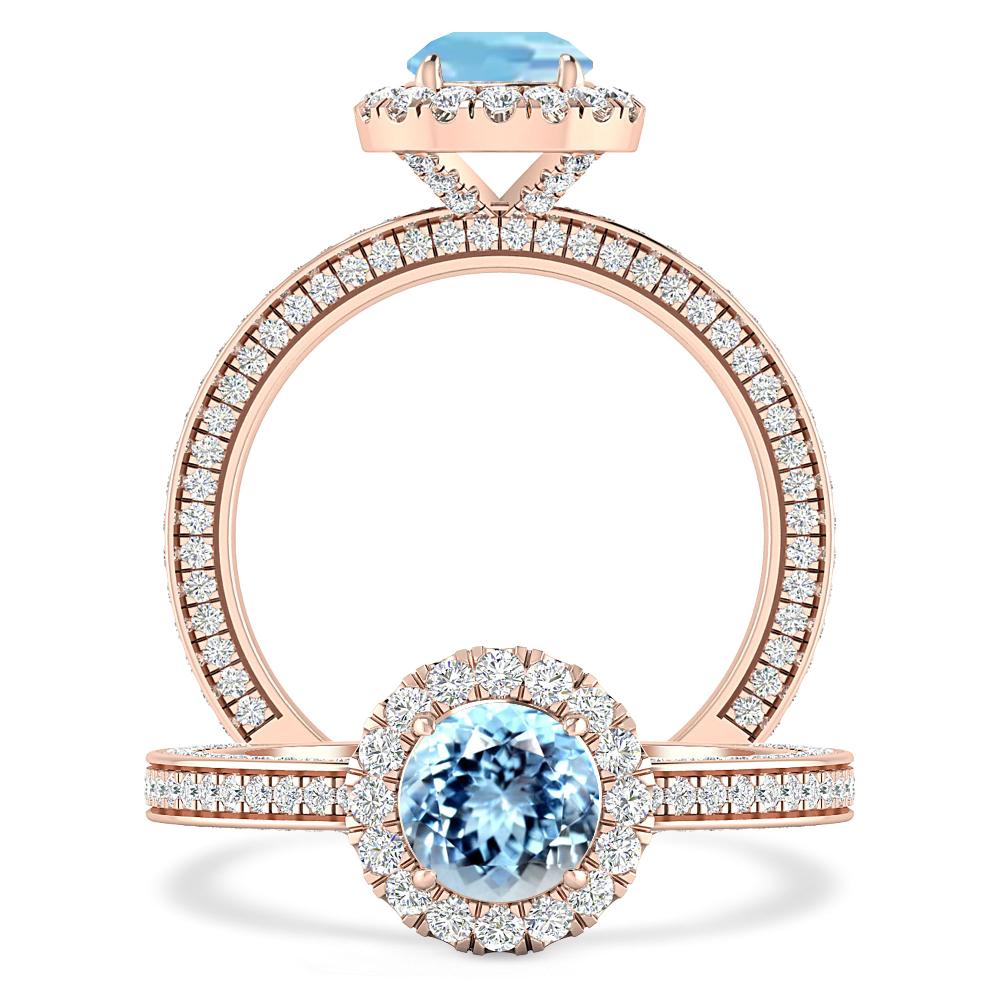 Rose Gold - Aquamarine