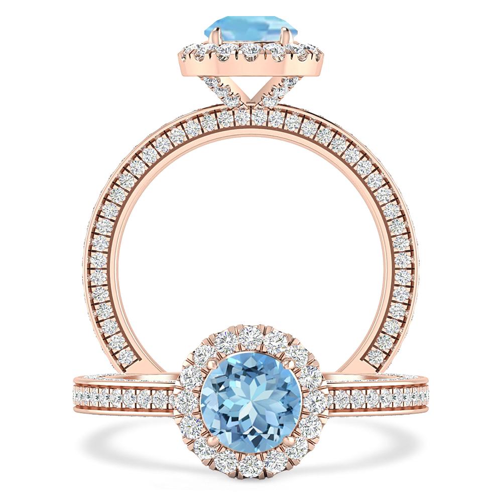 Rose Gold - Aquamarine