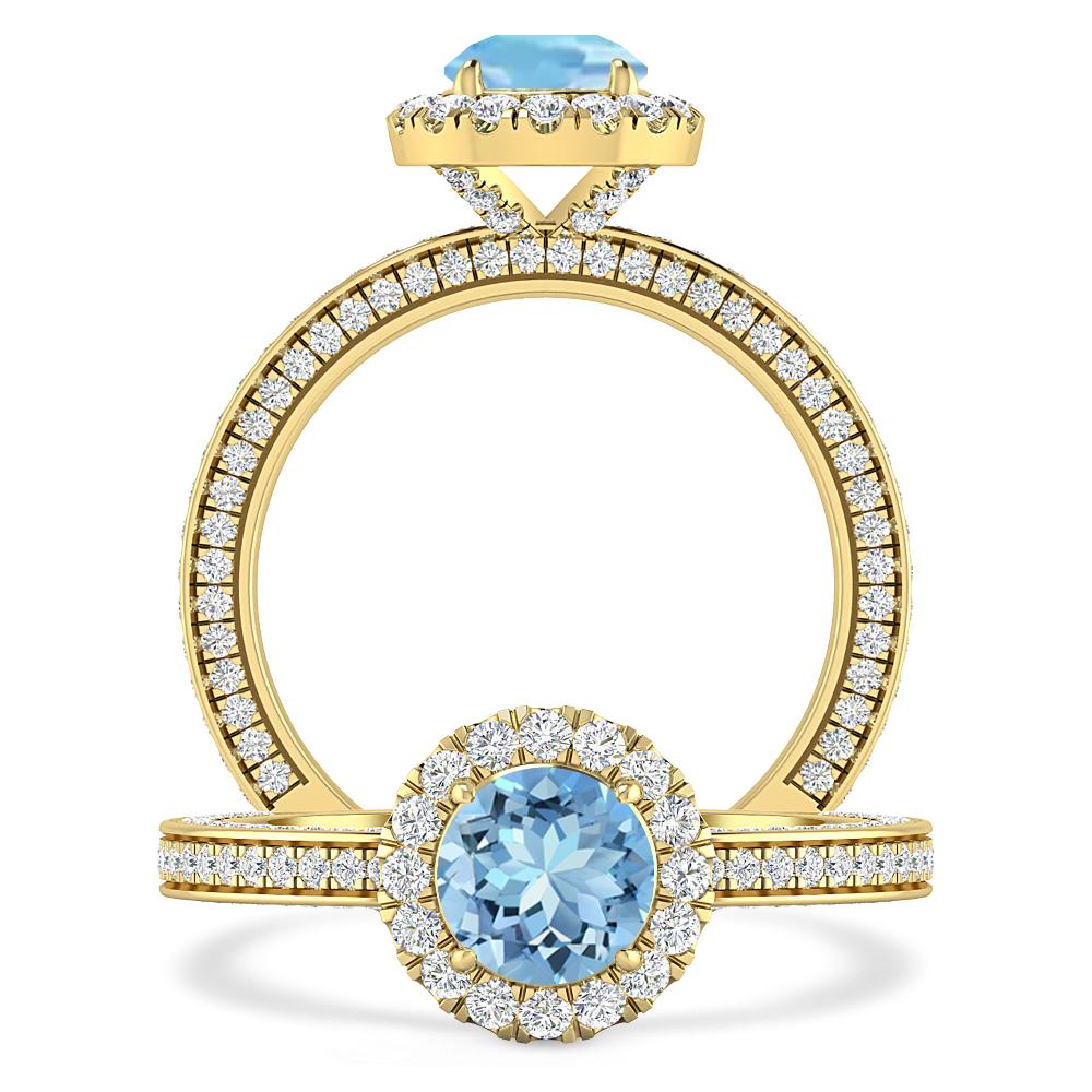 Yellow Gold - Aquamarine