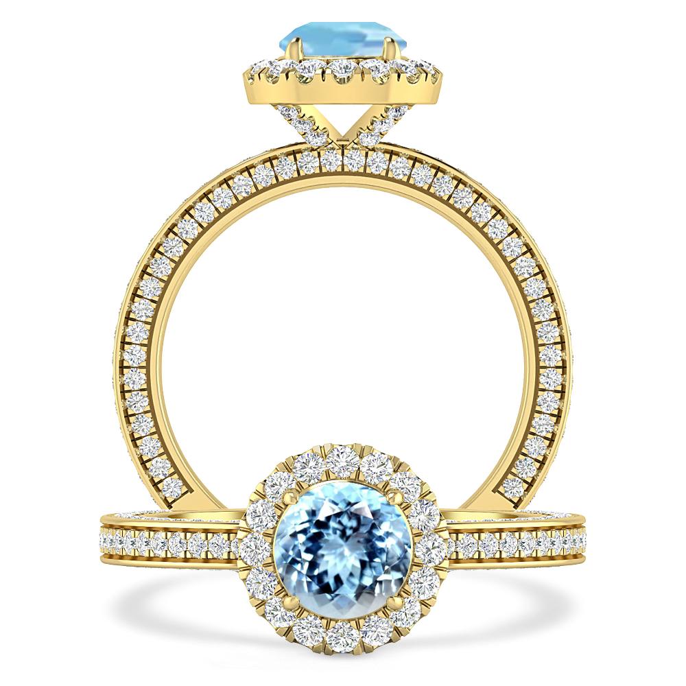 Yellow Gold - Aquamarine