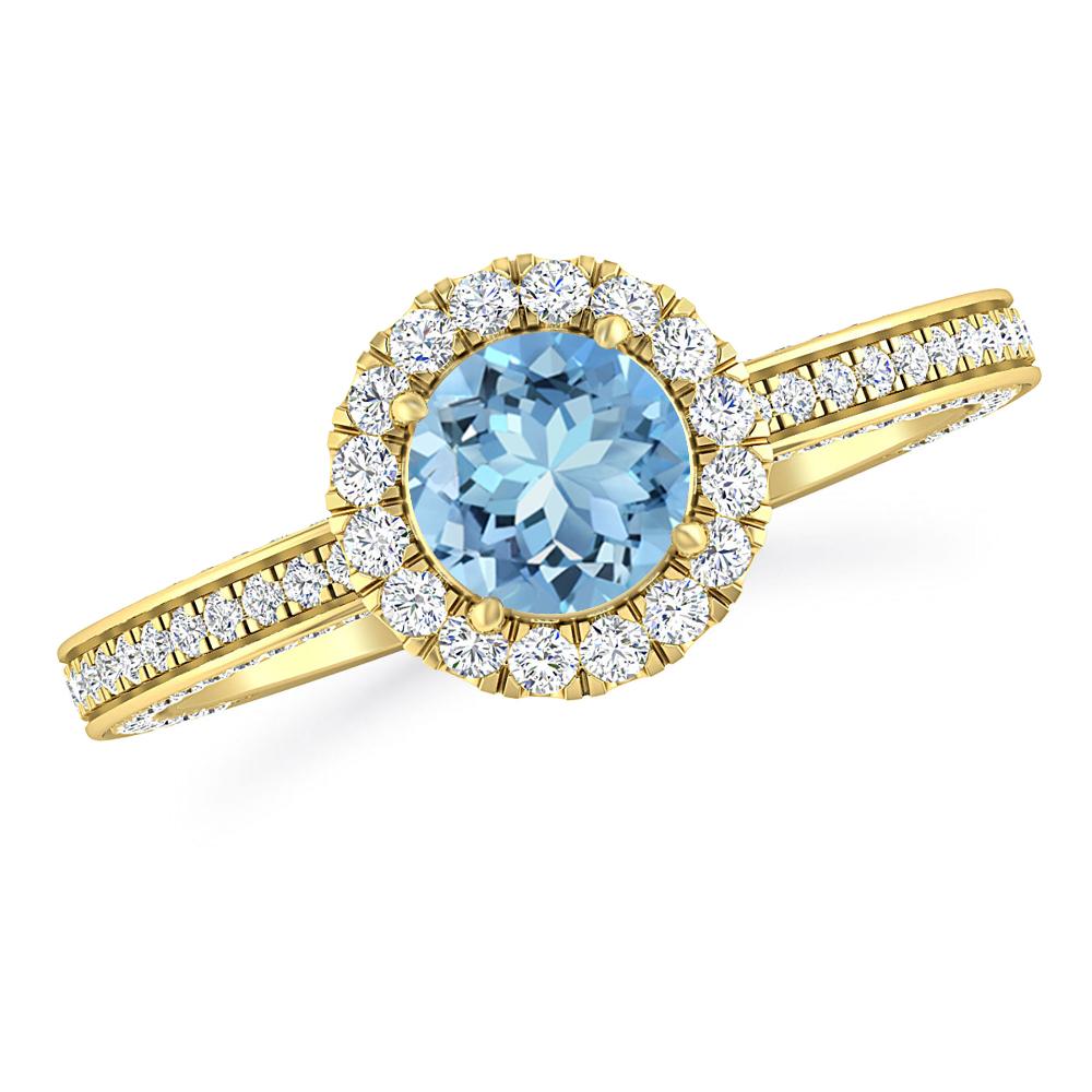 Yellow Gold - Aquamarine