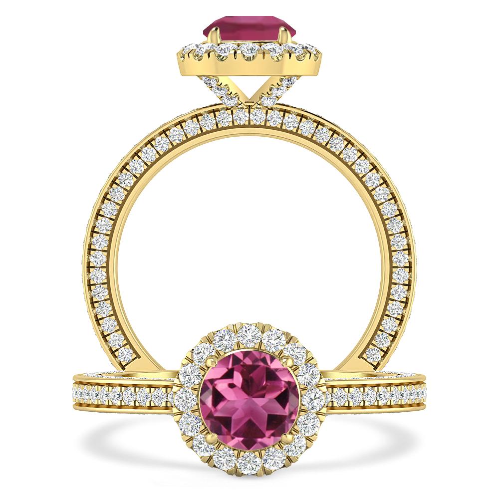 Yellow Gold - Pink Tourmaline