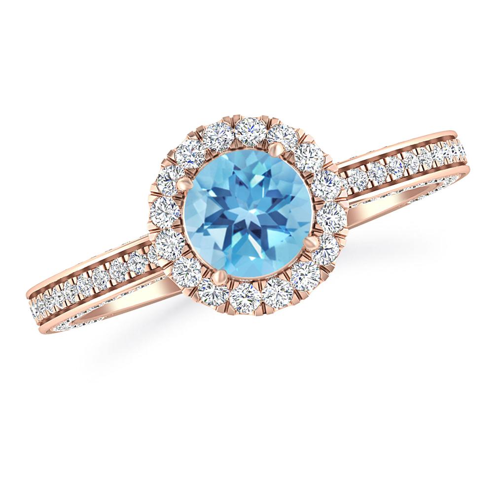 Rose Gold - Blue Topaz