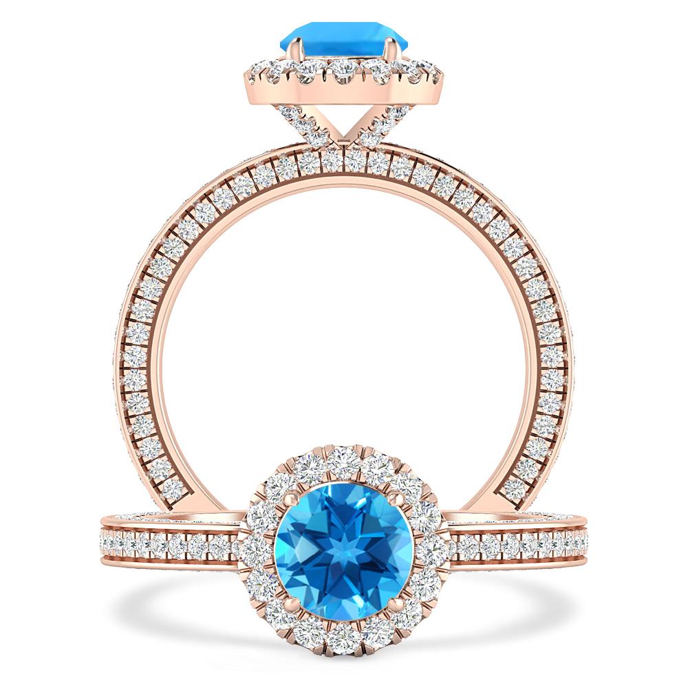 Rose Gold - Blue Topaz