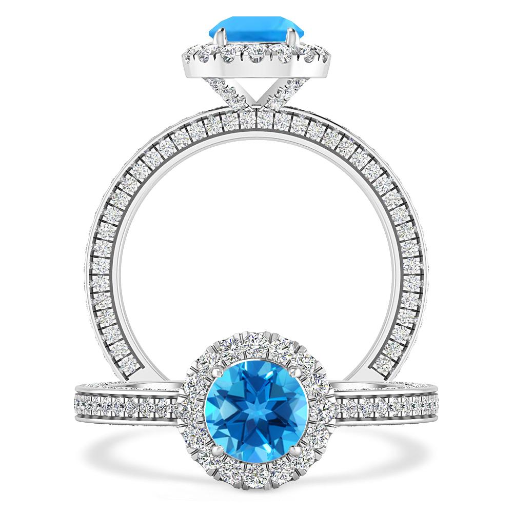 White Gold - Blue Topaz