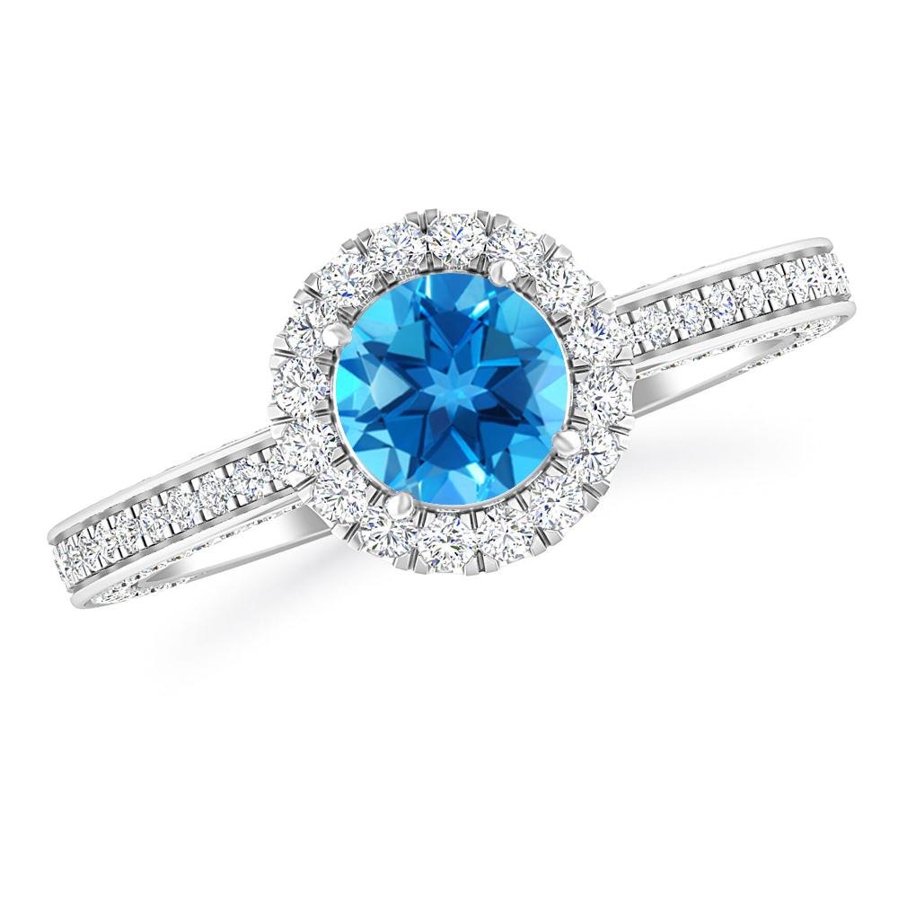 White Gold - Blue Topaz