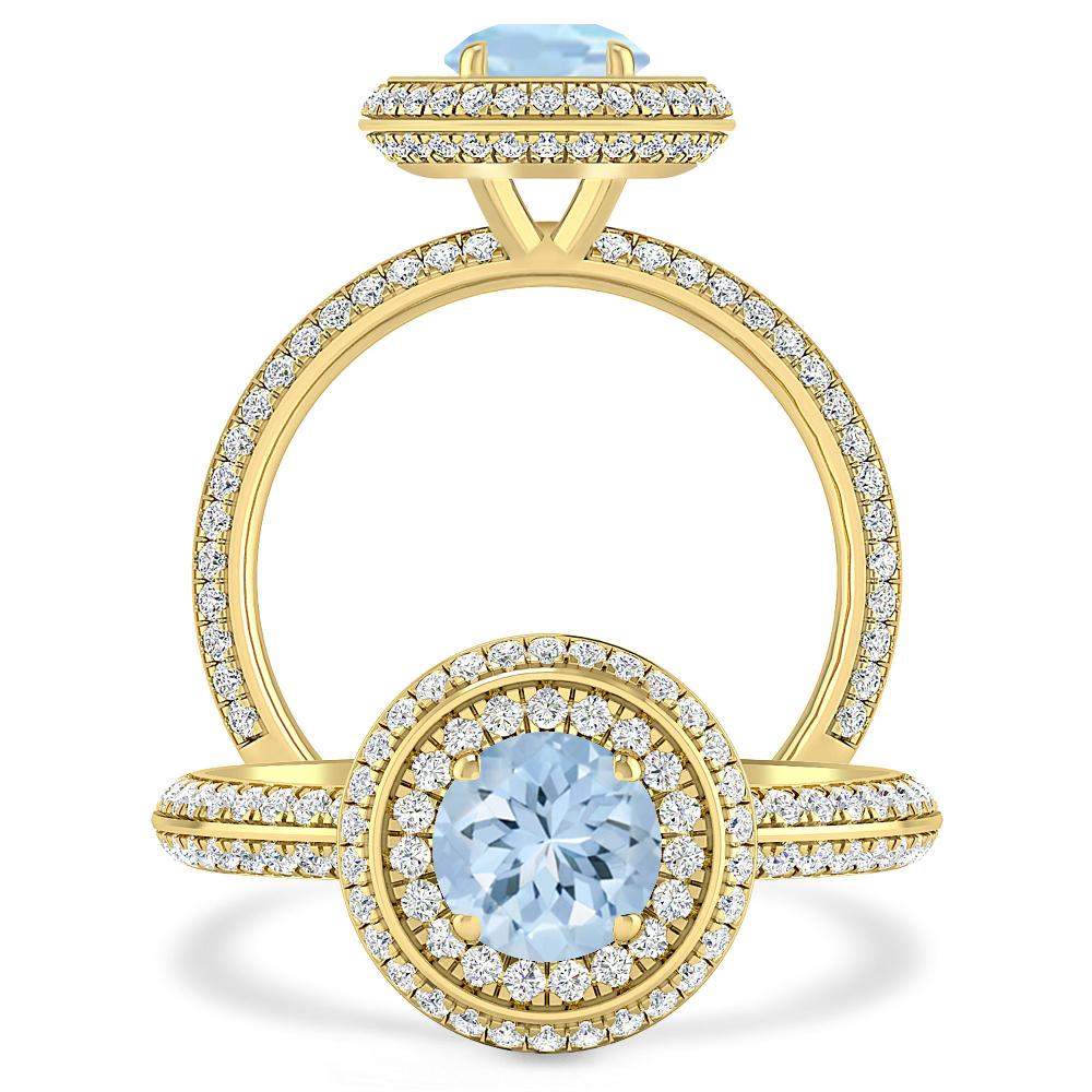 Yellow Gold - Aquamarine