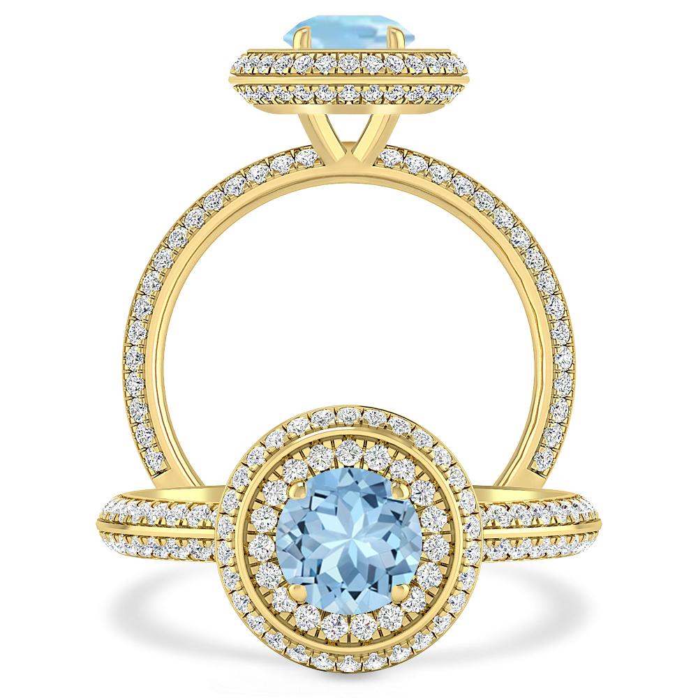 Yellow Gold - Aquamarine