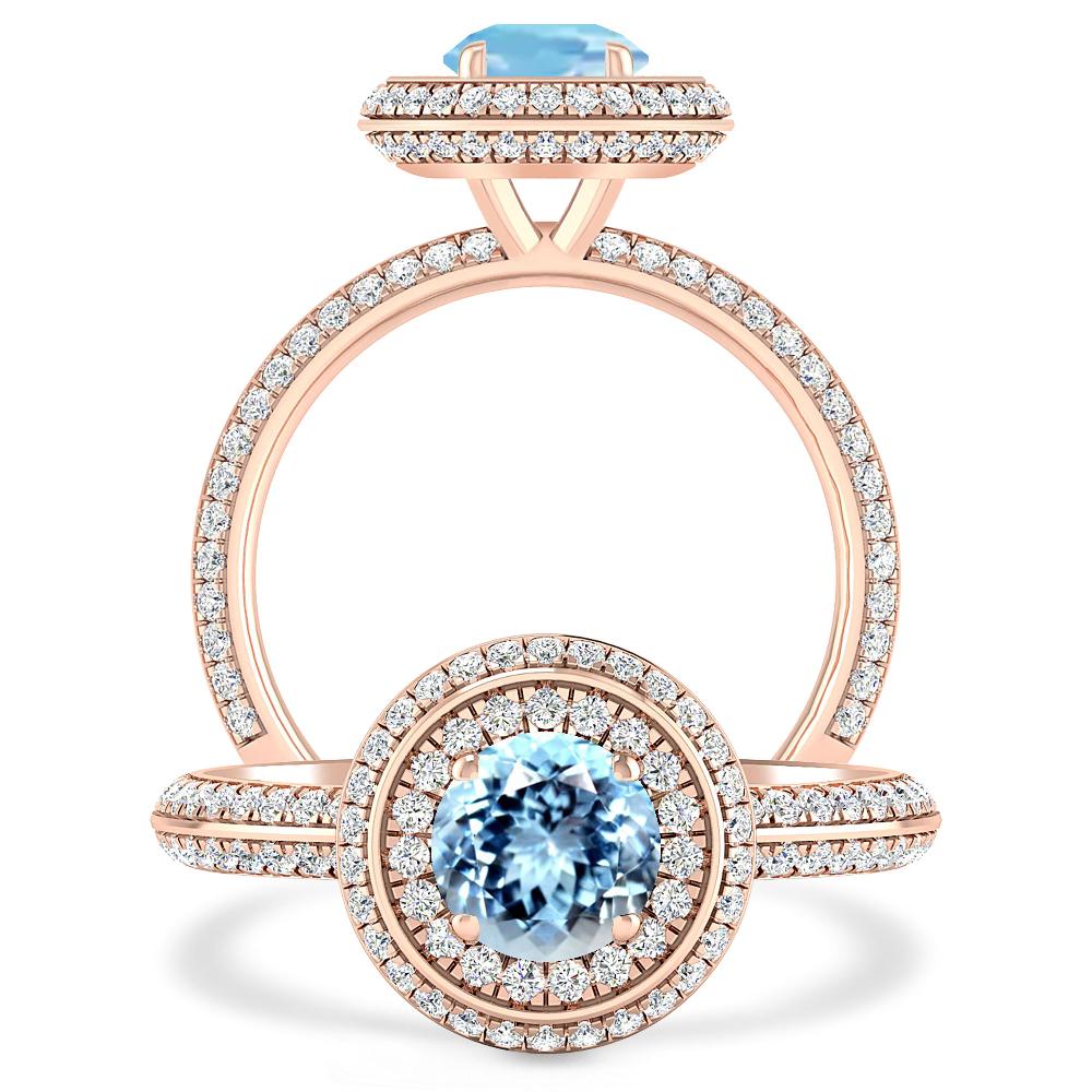 Rose Gold - Aquamarine