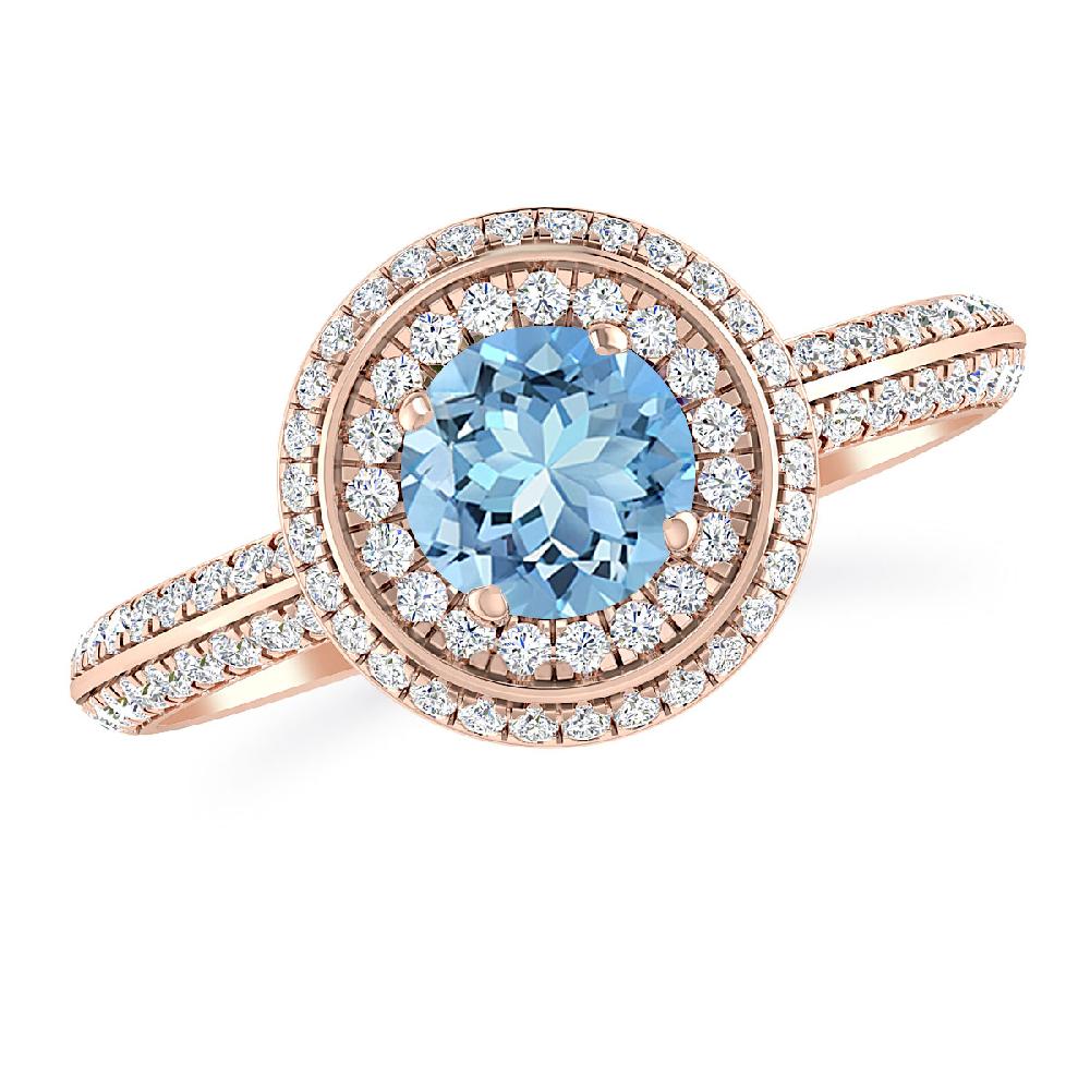 Rose Gold - Aquamarine