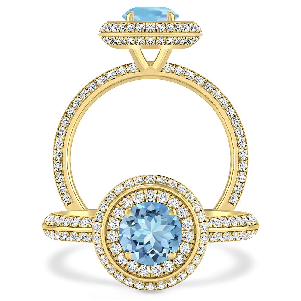 Yellow Gold - Aquamarine