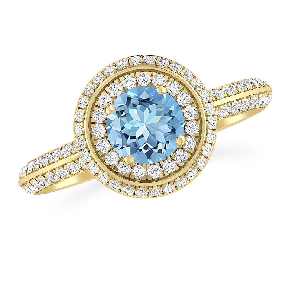 Yellow Gold - Aquamarine