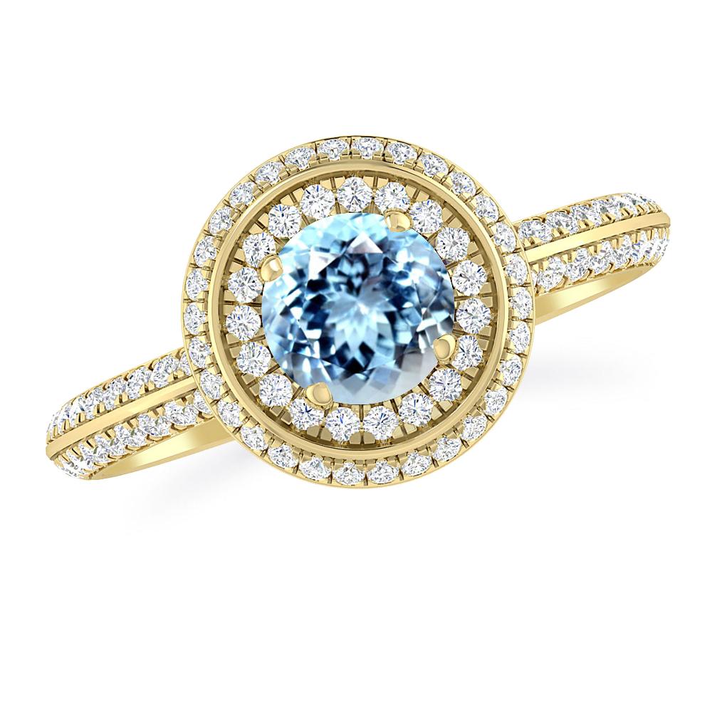 Yellow Gold - Aquamarine