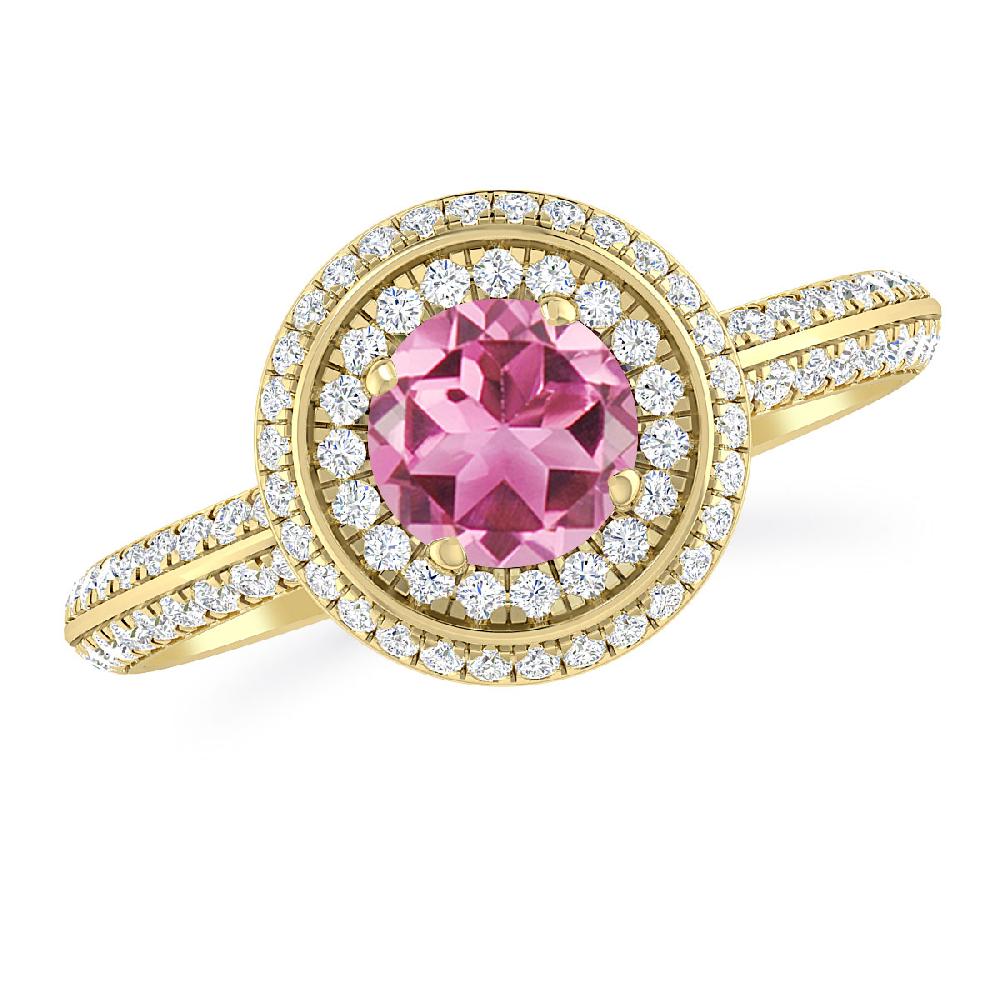 Yellow Gold - Pink Tourmaline